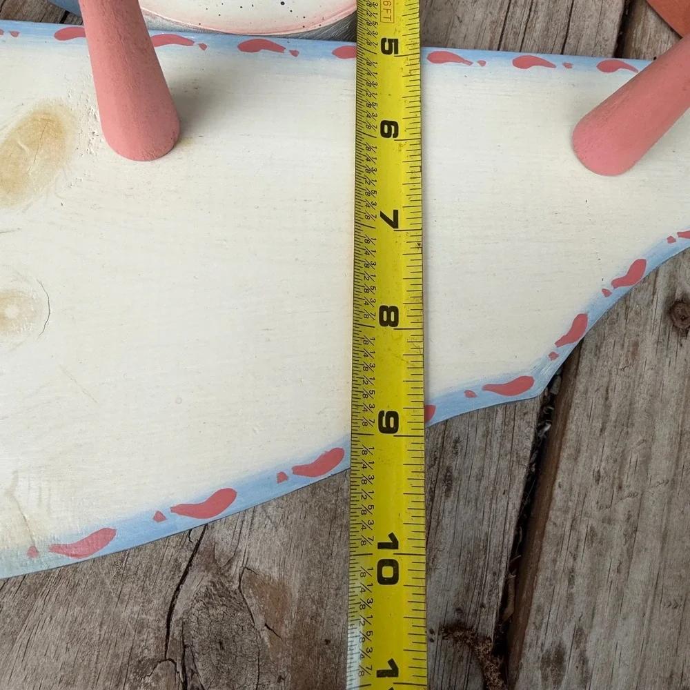 Vintage Folk Art Wooden Wall Hooks – Bluebird Country Cottage Peg Rack